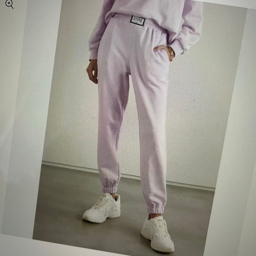 Sleeper Diana Ruffle Sweatpants Lavender Joggers Loungewear Womens Medium M